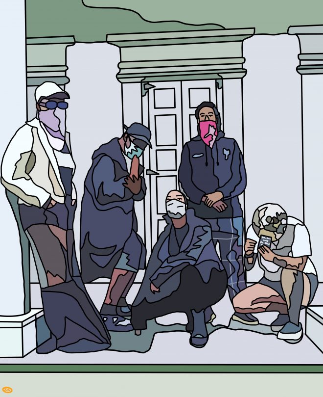 An illustration by Jordan de Graff of Metropolarity crew in 2021